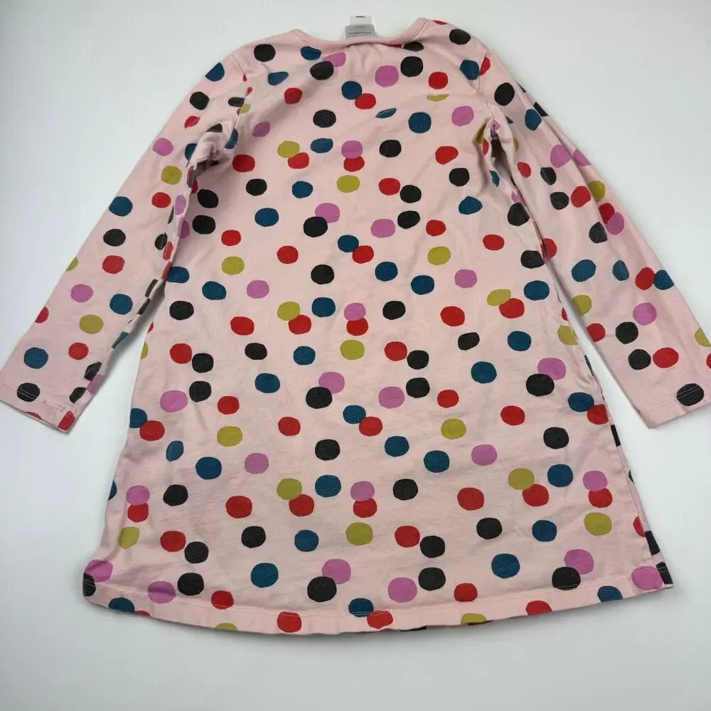 Hanna Andersson Pink Confetti Dot Print A-Line Dress, Size 6/7